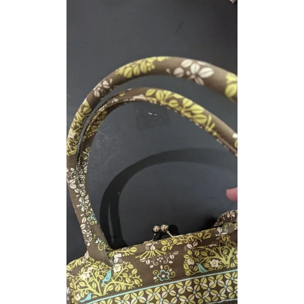 Vera Bradley Kiss Lock Alice Sittin in a Tree Teal/GreenPurse Hand Bag + wallet‎
